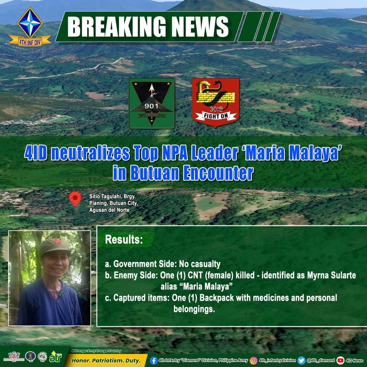 EastMinCom Troops Neutralize Top NPA Leader in Eastern Mindanao